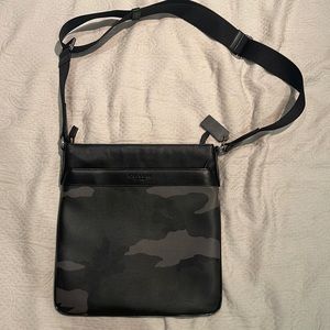 Coach mens satchel in camouflage